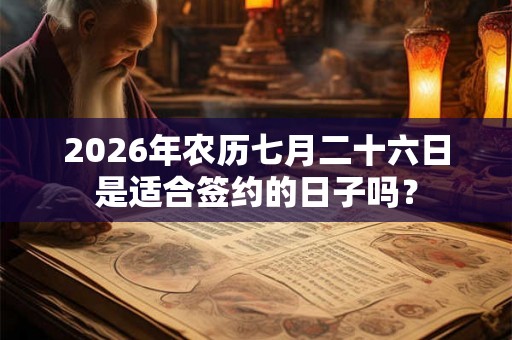 2026年农历七月二十六日是适合签约的日子吗？