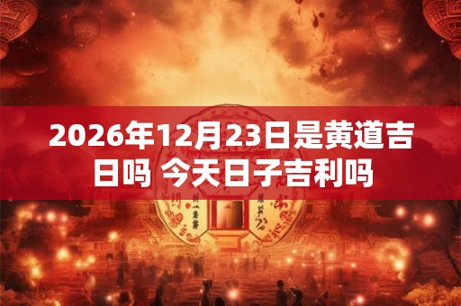 2026年12月23日是黄道吉日吗 今天日子吉利吗 2026年12月23日是黄道吉日吗 今天日子吉利吗