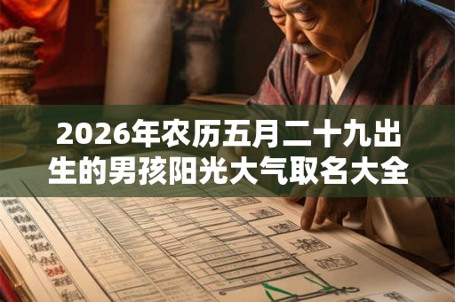 2026年农历五月二十九出生的男孩阳光大气取名大全！
