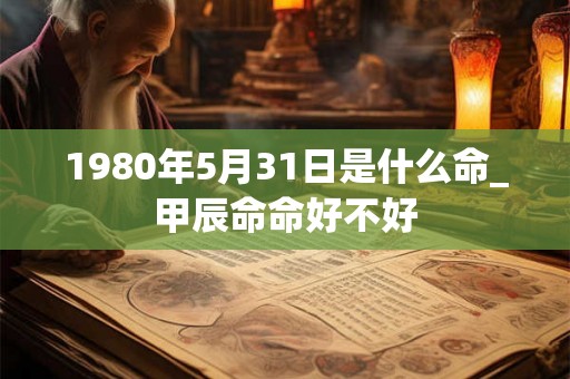 1980年5月31日是什么命_甲辰命命好不好