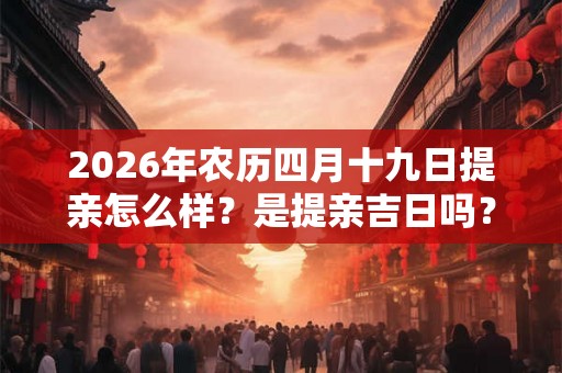 2026年农历四月十九日提亲怎么样?是提亲吉日吗? 2026年农历四月十九日提亲怎么样?是提亲吉日吗?