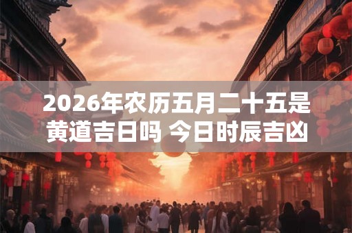 2026年农历五月二十五是黄道吉日吗 今日时辰吉凶 2026年农历五月二十五是黄道吉日吗 今日时辰吉凶