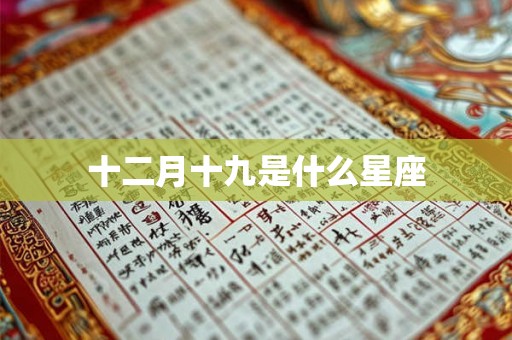 十二月十九是什么星座 十二月十九是什么星座