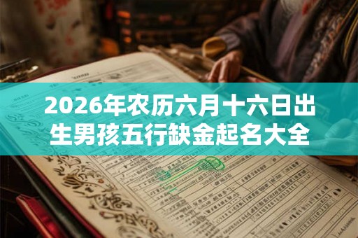 2026年农历六月十六日出生男孩五行缺金起名大全