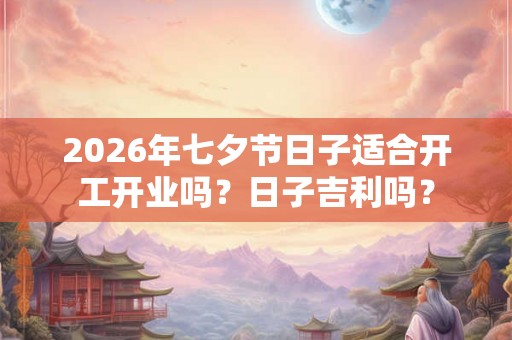 2026年七夕节日子适合开工开业吗？日子吉利吗？