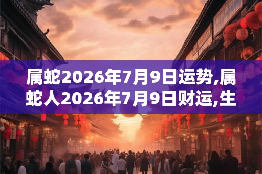 属蛇2026年7月9日运势,属蛇人2026年7月9日财运,生肖蛇2026年7月9日运势