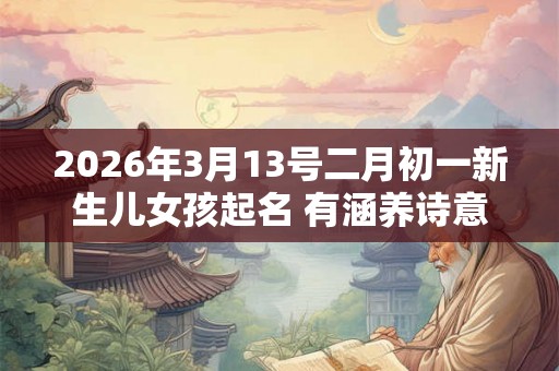 2026年3月13号二月初一新生儿女孩起名 有涵养诗意