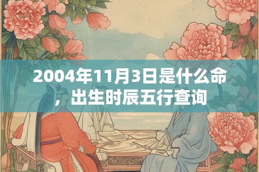2004年11月3日是什么命,出生时辰五行查询 2004年11月3日是什么命,出生时辰五行查询