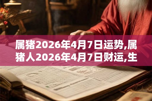 属猪2026年4月7日运势,属猪人2026年4月7日财运,生肖猪2026年4月7日运势