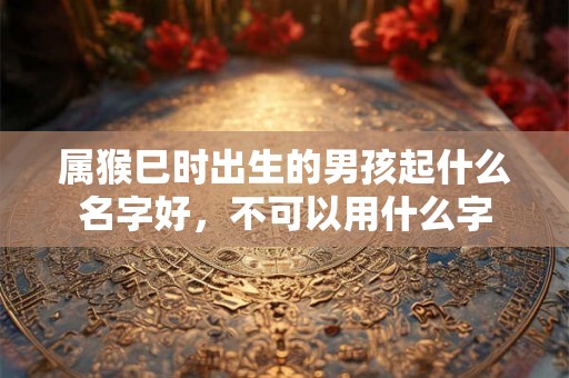 属猴巳时出生的男孩起什么名字好，不可以用什么字