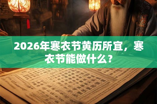 2026年寒衣节黄历所宜,寒衣节能做什么? 2026年寒衣节黄历所宜,寒衣节能做什么?