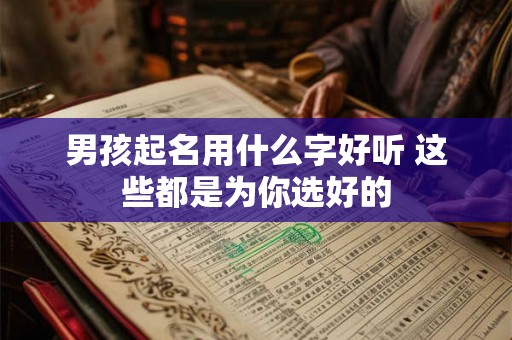 男孩起名用什么字好听 这些都是为你选好的
