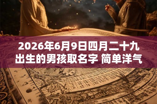 2026年6月9日四月二十九出生的男孩取名字 简单洋气