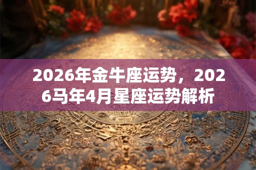 2026年金牛座运势，2026马年4月星座运势解析