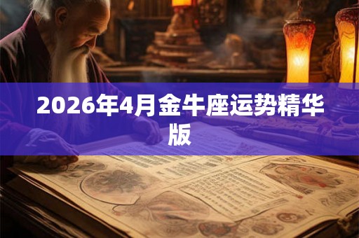 2026年4月金牛座运势精华版