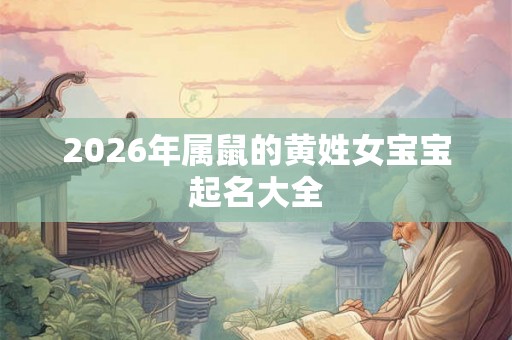 2026年属鼠的黄姓女宝宝起名大全