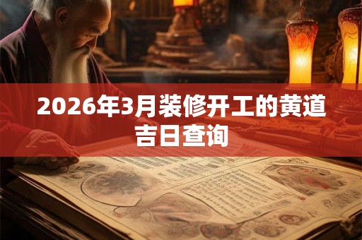 2026年3月装修开工的黄道吉日查询