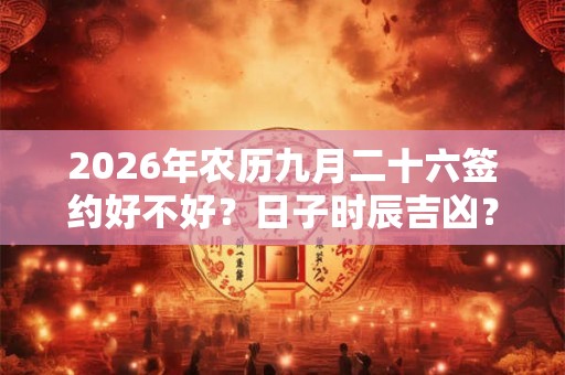 2026年农历九月二十六签约好不好？日子时辰吉凶？