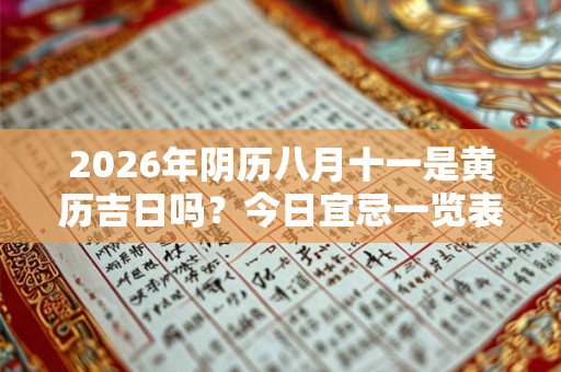 2026年阴历八月十一是黄历吉日吗？今日宜忌一览表