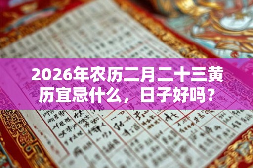 2026年农历二月二十三黄历宜忌什么,日子好吗? 2026年农历二月二十三黄历宜忌什么,日子好吗?