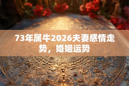 73年属牛2026夫妻感情走势，婚姻运势