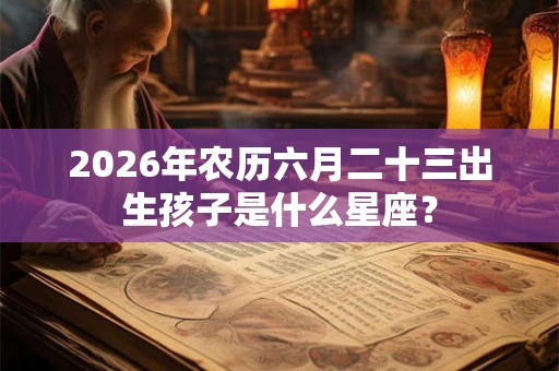 2026年农历六月二十三出生孩子是什么星座？