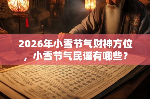 2026年小雪节气财神方位,小雪节气民谣有哪些? 2026年小雪节气财神方位,小雪节气民谣有哪些?