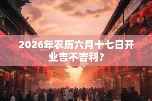 2026年农历六月十七日开业吉不吉利? 2026年农历六月十七日开业吉不吉利?
