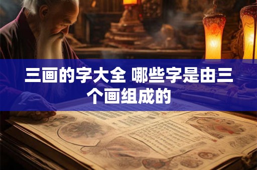 三画的字大全 哪些字是由三个画组成的