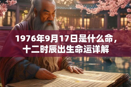 1976年9月17日是什么命,十二时辰出生命运详解 1976年9月17日是什么命,十二时辰出生命运详解