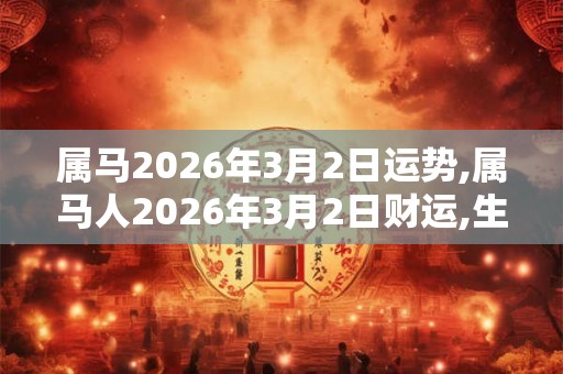属马2026年3月2日运势,属马人2026年3月2日财运,生肖马2026年3月2日运势