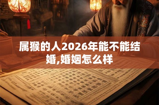 属猴的人2026年能不能结婚,婚姻怎么样