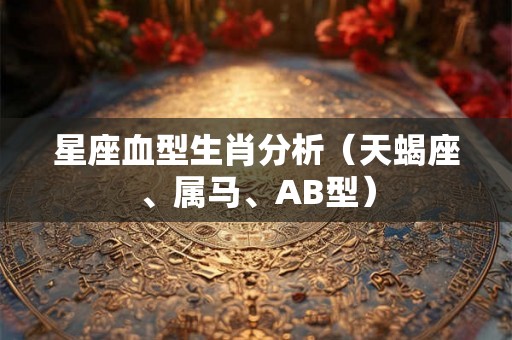 星座血型生肖分析（天蝎座、属马、AB型）