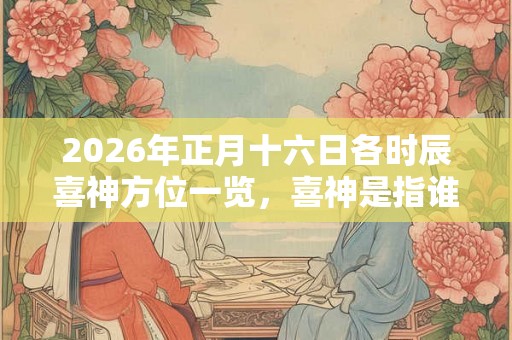2026年正月十六日各时辰喜神方位一览,喜神是指谁? 2026年正月十六日各时辰喜神方位一览,喜神是指谁?
