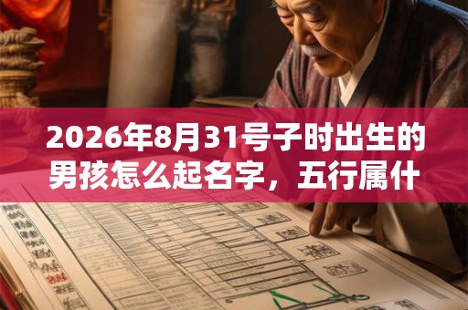 2026年8月31号子时出生的男孩怎么起名字，五行属什么
