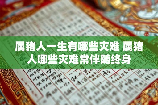 属猪人一生有哪些灾难 属猪人哪些灾难常伴随终身