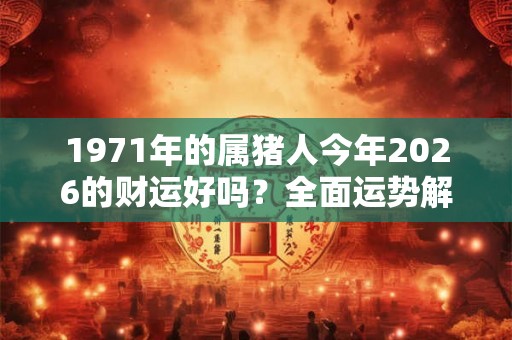 1971年的属猪人今年2026的财运好吗？全面运势解析