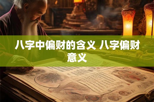 八字中偏财的含义 八字偏财意义