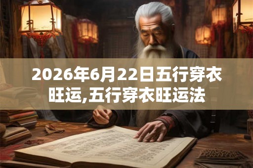 2026年6月22日五行穿衣旺运,五行穿衣旺运法