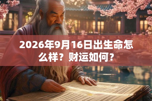 2026年9月16日出生命怎么样?财运如何? 2026年9月16日出生命怎么样?财运如何?