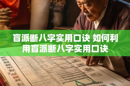 盲派断八字实用口诀 如何利用盲派断八字实用口诀 盲派断八字实用口诀 如何利用盲派断八字实用口诀