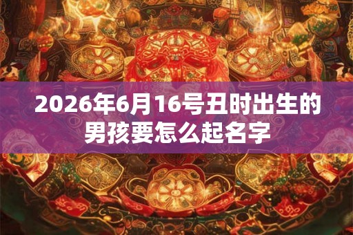 2026年6月16号丑时出生的男孩要怎么起名字 2026年6月16号丑时出生的男孩要怎么起名字