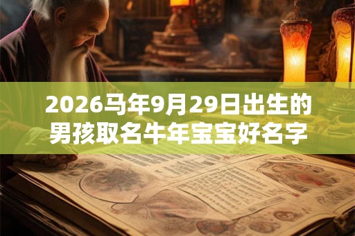 2026马年9月29日出生的男孩取名牛年宝宝好名字