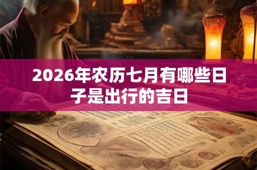 2026年农历七月有哪些日子是出行的吉日