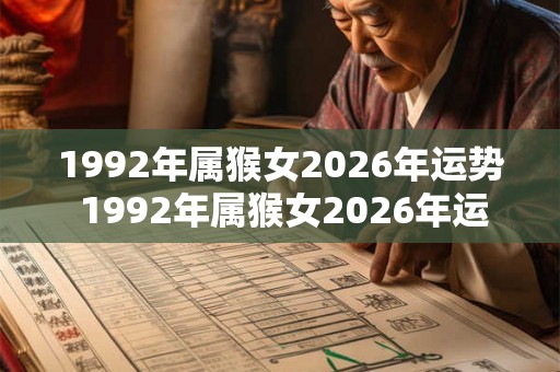 1992年属猴女2026年运势 1992年属猴女2026年运势如何