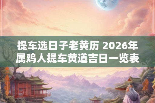 提车选日子老黄历 2026年属鸡人提车黄道吉日一览表