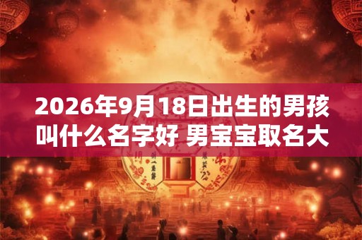 2026年9月18日出生的男孩叫什么名字好 男宝宝取名大全 2026年9月18日出生的男孩叫什么名字好 男宝宝取名大全