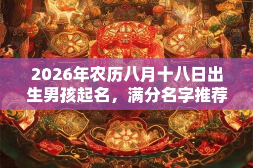 2026年农历八月十八日出生男孩起名，满分名字推荐大全