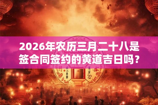 2026年农历三月二十八是签合同签约的黄道吉日吗？