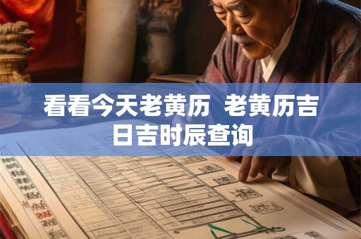 看看今天老黄历  老黄历吉日吉时辰查询